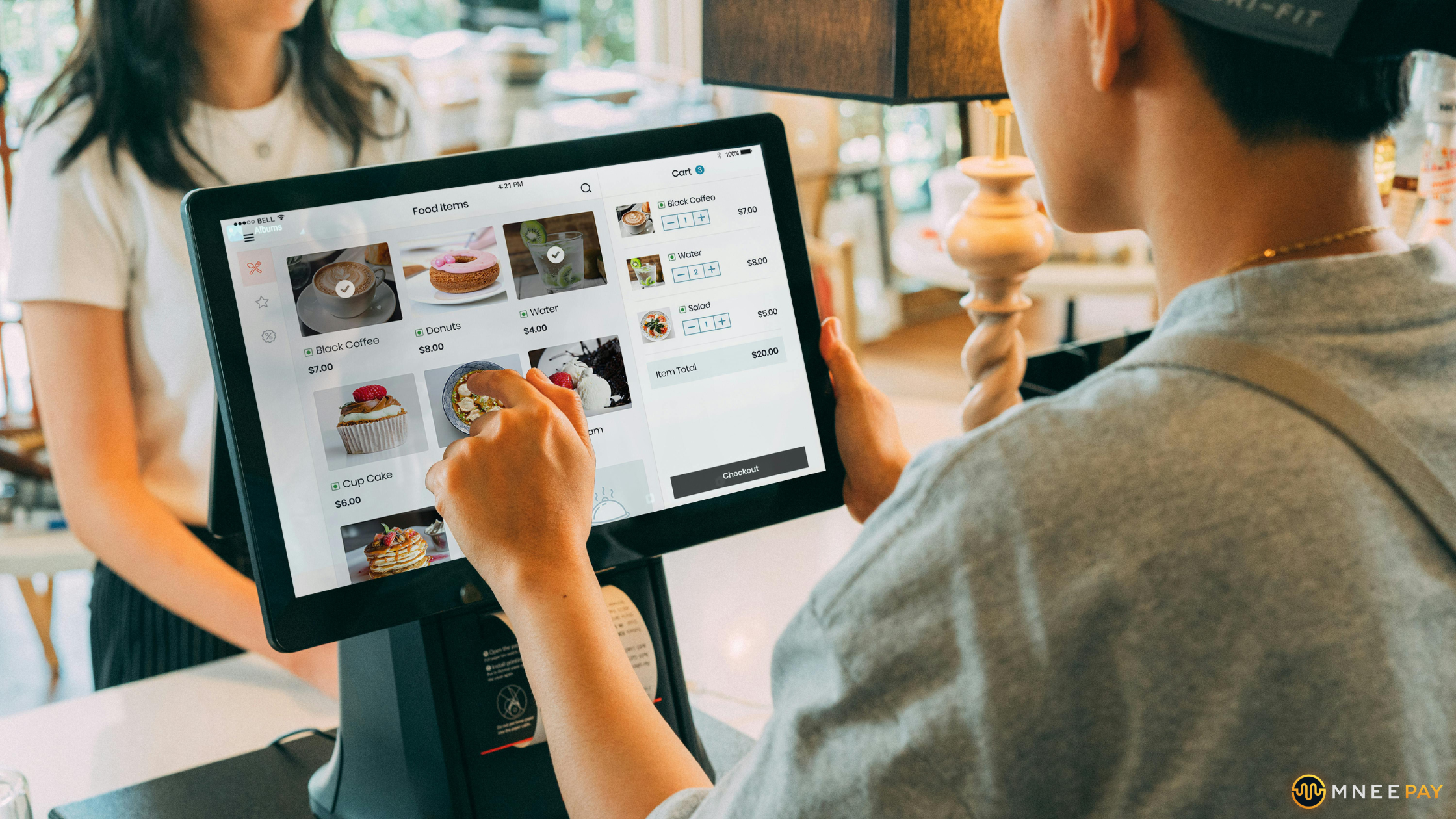 Merchant accepting stablecoin payments with a customer